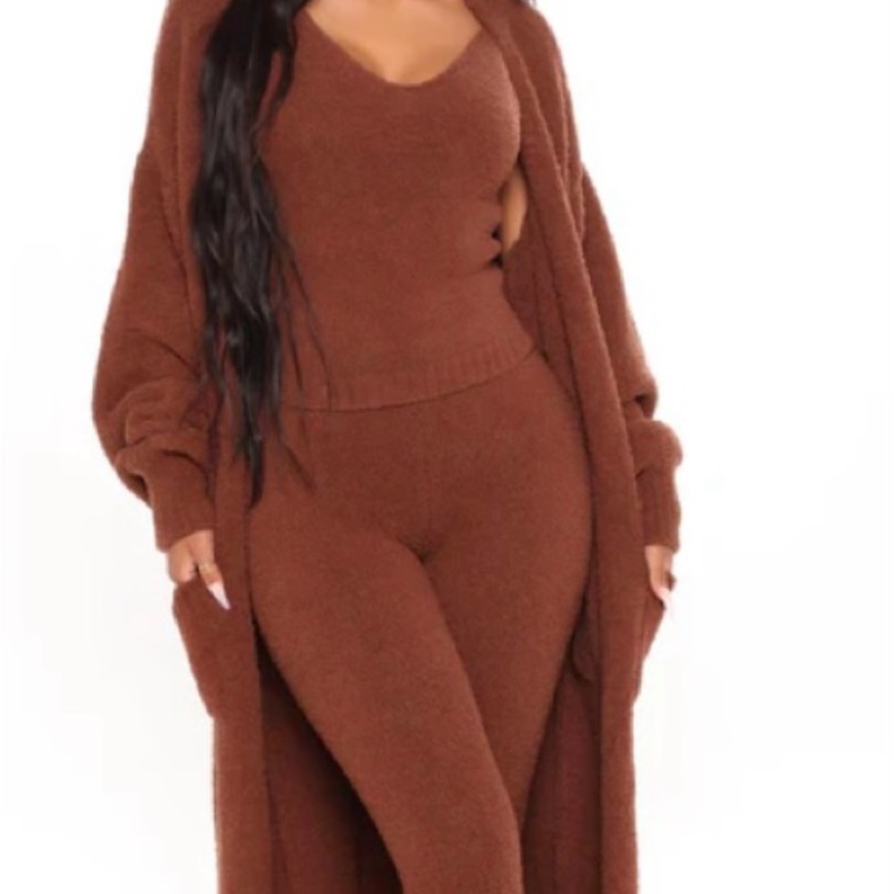 Cozy Brown Knit Lounge Set